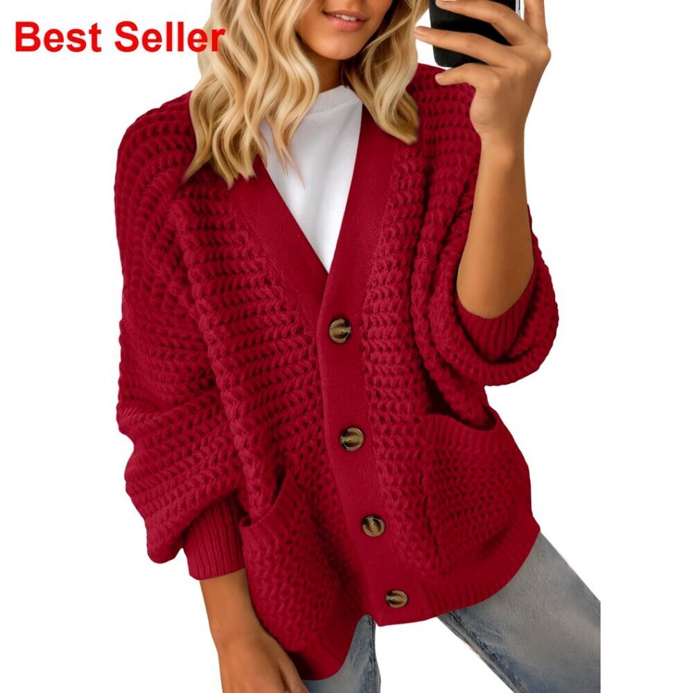Long Sleeve Open Front Chunky Knit Cardigan Sweater Coat